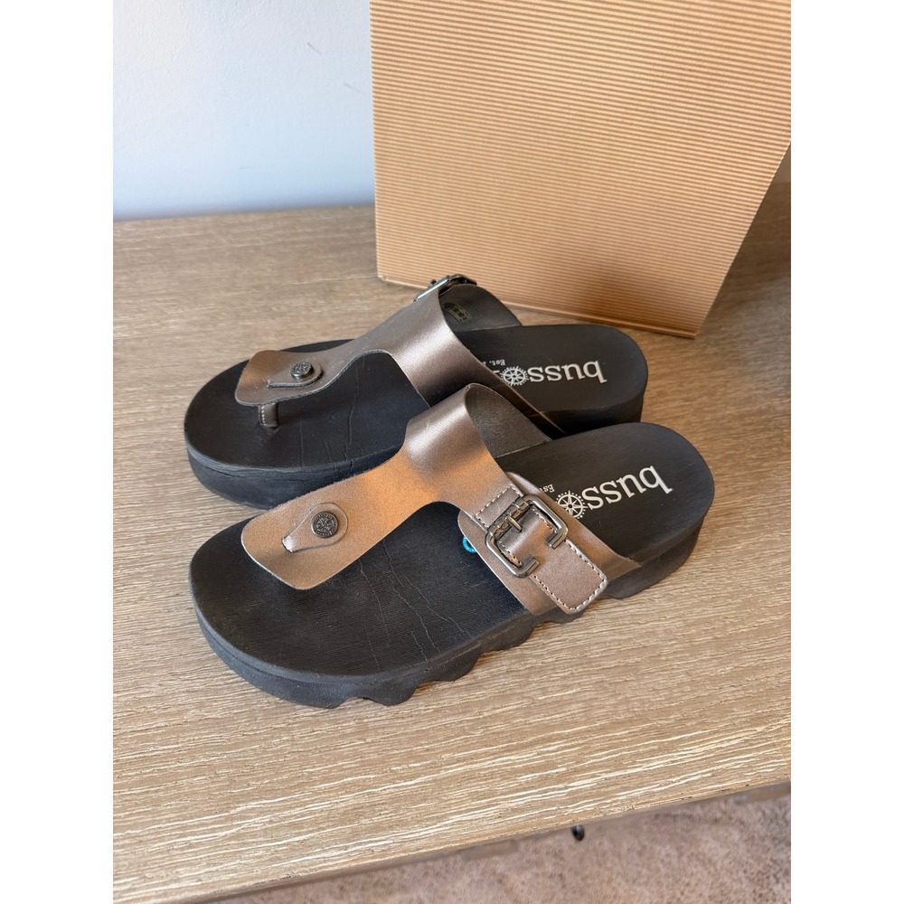 Bussola Cassia Capri T-Strap Flip Flops Womens Pewter 40‎